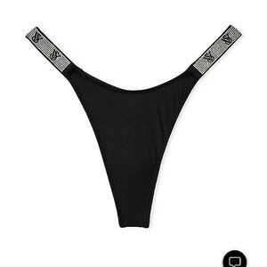 Victoria's Secret Women's Black Shine Strap Brazilian Panty Size Medium